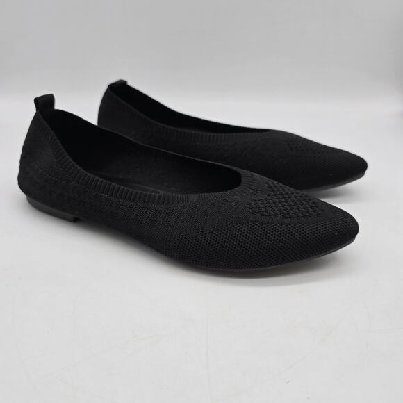 French Connection Womens Pointed Toe Slip-on Knit Ballet Flats Black Size 7.5 - Picture 1 of 7